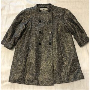 Burberry Daresbury Metallic Wool Coat - NWT